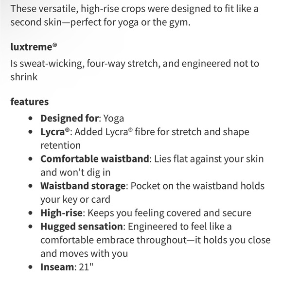 Lululemon wunder under high rise 21” crop leggings Sz 8 - Picture 7 of 7